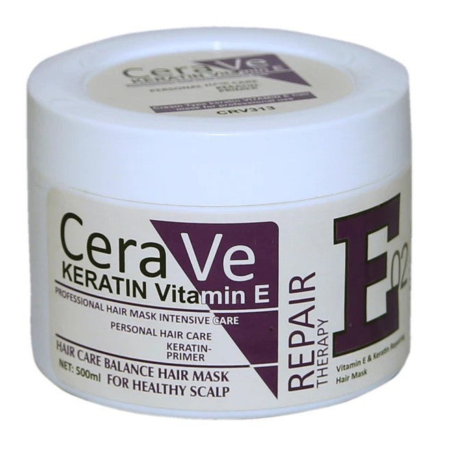 Cera Ve Keratin Vitamin E Repair Therapy E02 Hair Mask - 500ml | Deep Hair Repair Solution
