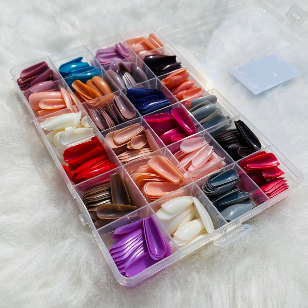 288 PCs Colorful Nails Box| ABS Plastic | Nail Shaper Set (Random Color)