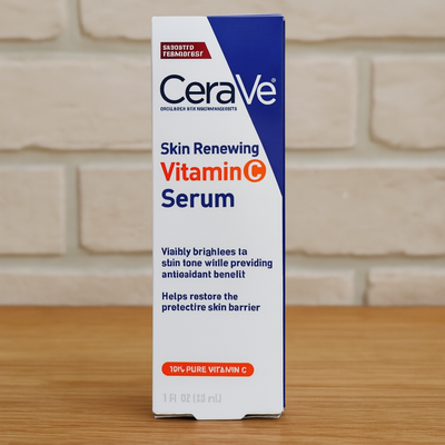 CeraVe Skin Renewing Vitamin C Serum | Brightening Face Serum With 10% Pure Vitamin C, Hyaluronic Acid & Vitamin B5 | Dermatologist Developed, Hydrating & Antioxidant Protection | Fades Dark Spots, Evens Skin Tone & Restores Skin Barrier (30ml)