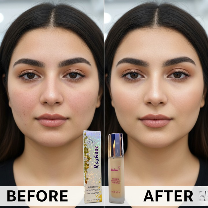 Kashee’s 24 Hrs High Coverage Foundation 20ml | Long Lasting Matte Finish | Lightweight Full Coverage Liquid Foundation For Flawless Skin