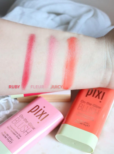 PIXI Blush Stick – Long-Lasting Creamy Blush for Cheeks, Compact On-the-Go Design, Available in Juicy Coral, Fluer Pink & Ruby Fuchsia